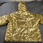 Champion X NASA Jacket Mens 2XL Gold Hooded Metallic Space Puffer USA Flag 1919