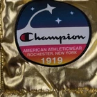 Champion X NASA Jacket Mens 2XL Gold Hooded Metallic Space Puffer USA Flag 1919