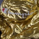 Champion X NASA Jacket Mens 2XL Gold Hooded Metallic Space Puffer USA Flag 1919