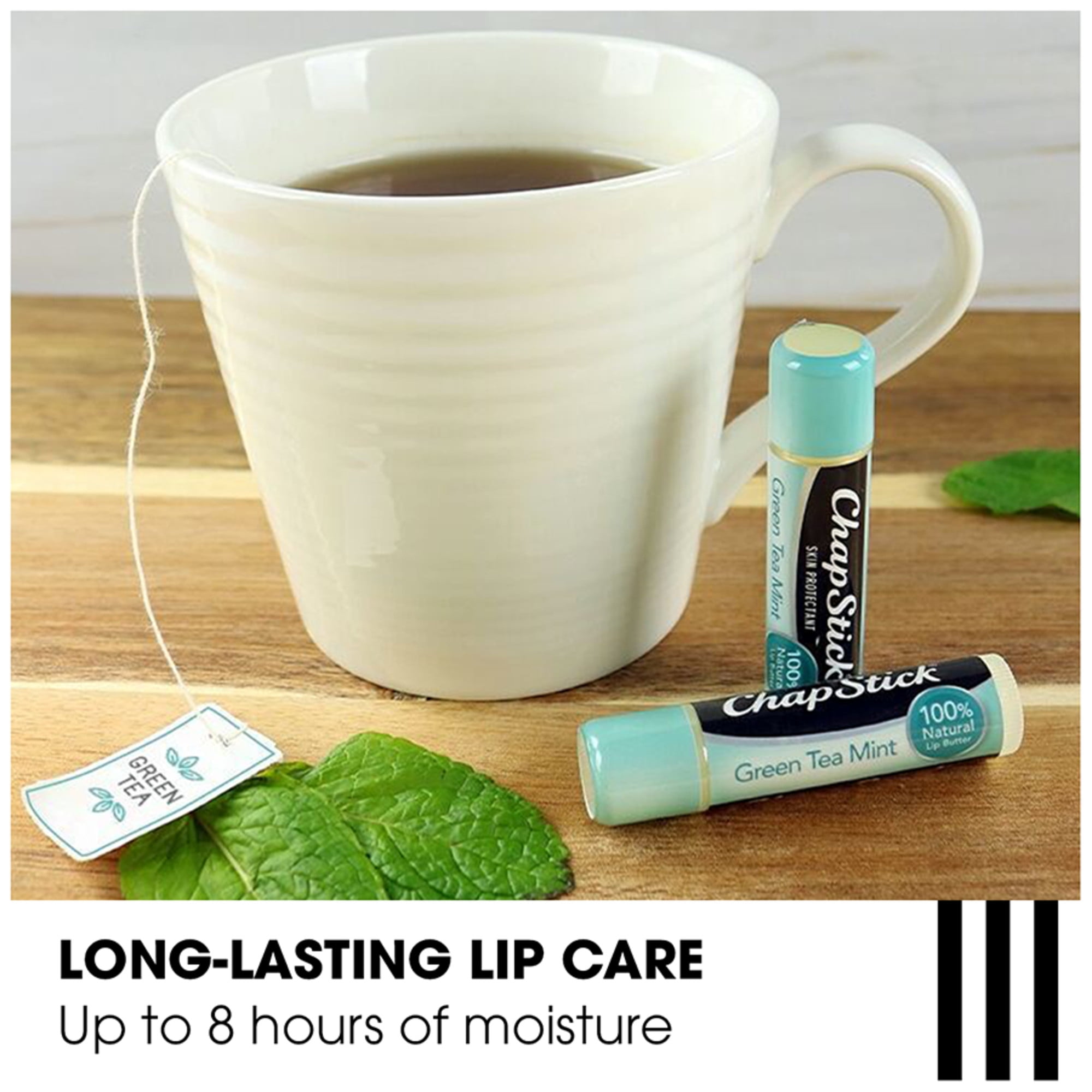 ChapStick 100 Percent Natural Lip Butter  Green Tea Mint Flavored  0 15 Oz