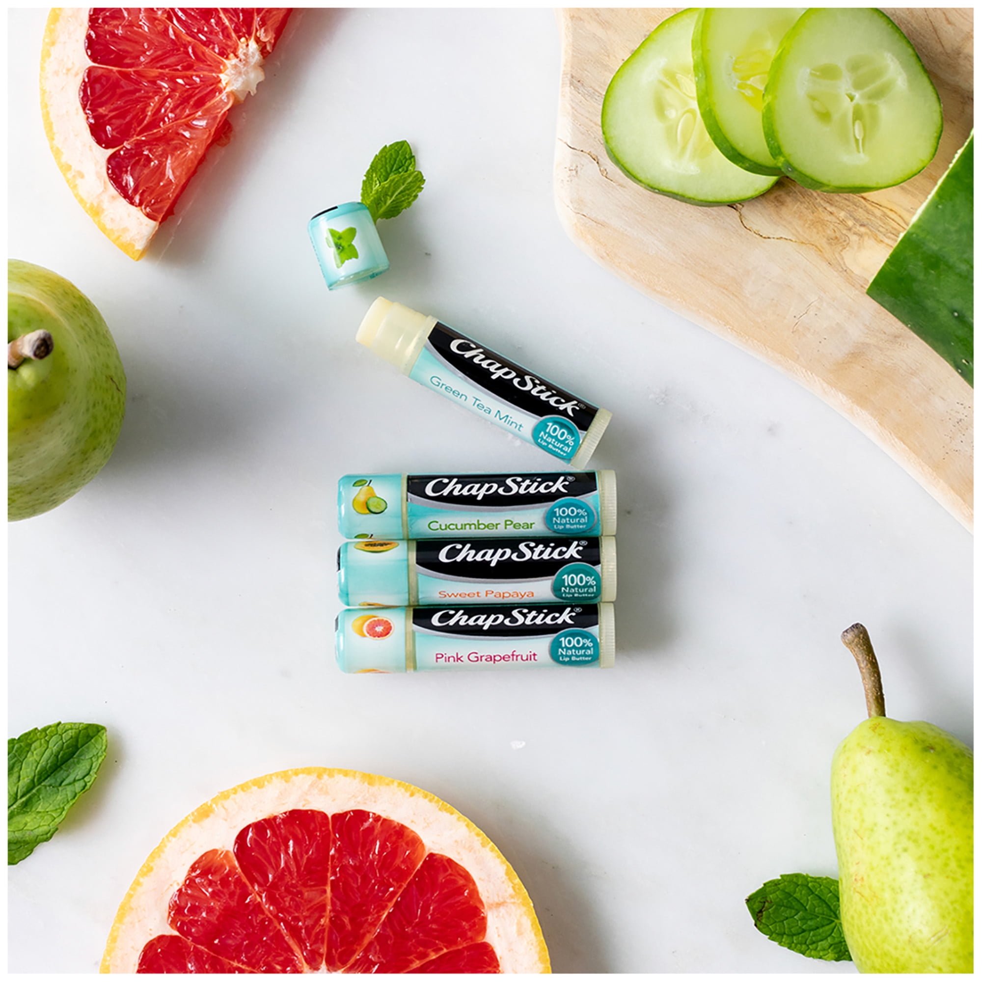 ChapStick 100 Percent Natural Lip Butter  Green Tea Mint Flavored  0 15 Oz