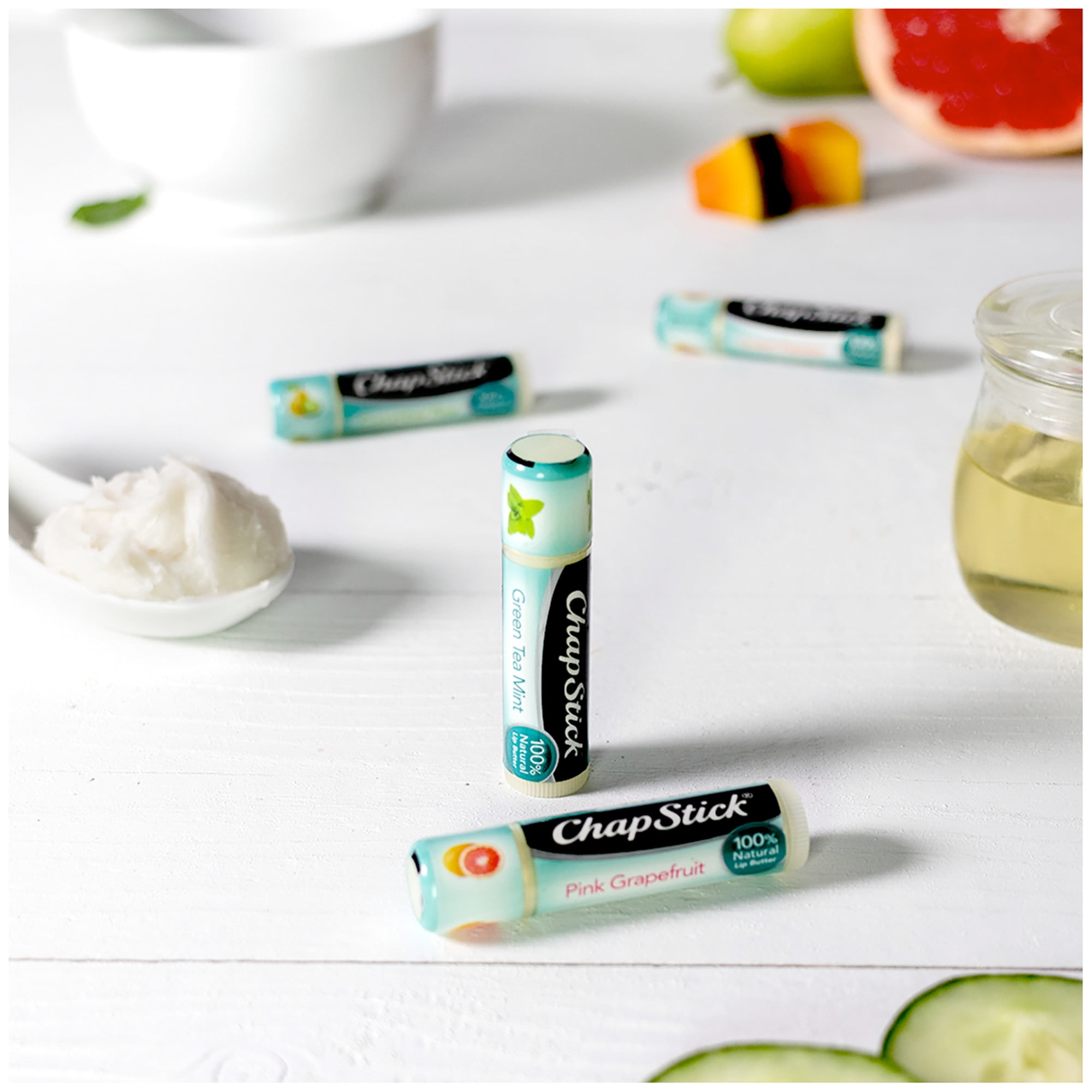 ChapStick 100 Percent Natural Lip Butter  Green Tea Mint Flavored  0 15 Oz