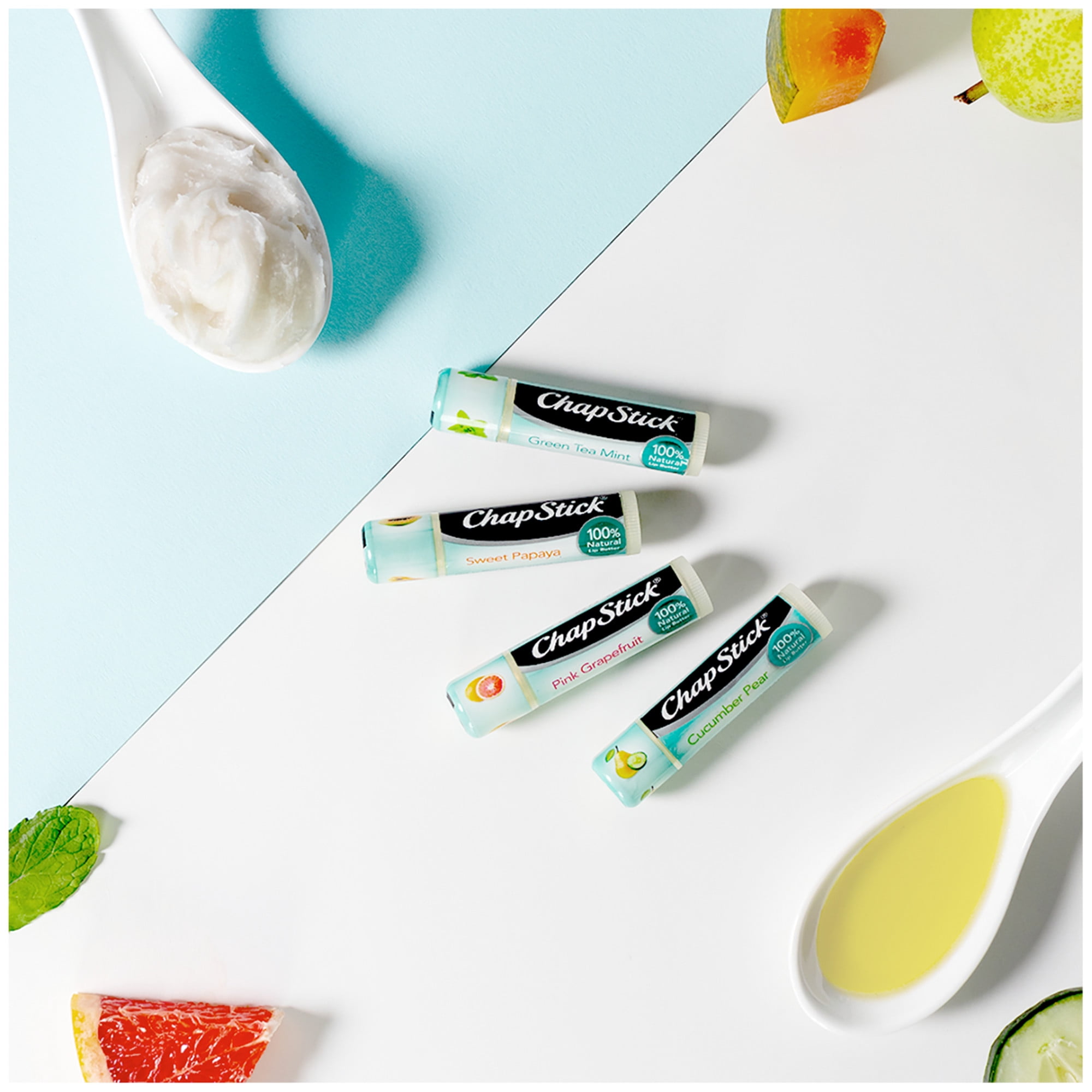 ChapStick 100 Percent Natural Lip Butter  Green Tea Mint Flavored  0 15 Oz