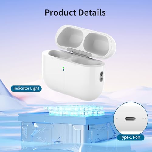 Charging Case Replacement for AirPods Pro 3  2025 Release   700mAh Portable Charger with Bluetooth Pairing Sync Button  Earbuds Not Included 