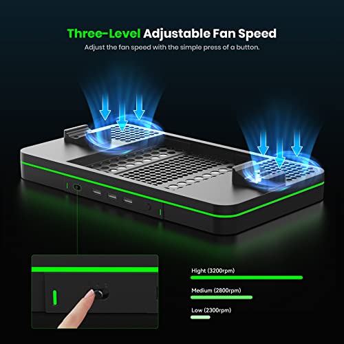 Charging Stand with Cooling Fan  CODOGOY Vertical Stand Compatible with Xbox Series X/S Console&Controller  Dual Controller Charger Station Dock with 3 USB Ports 2 1100 mAh Rechargeable Battery Packs