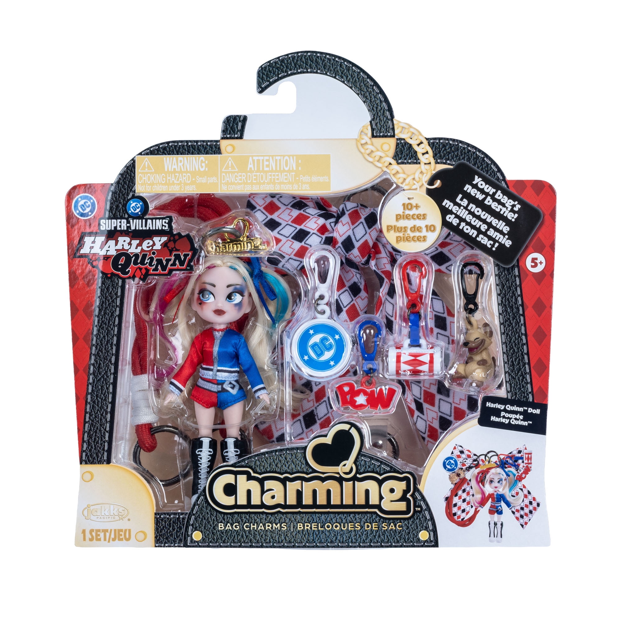 Charming DC Harley Quinn Doll Charm with Accessories