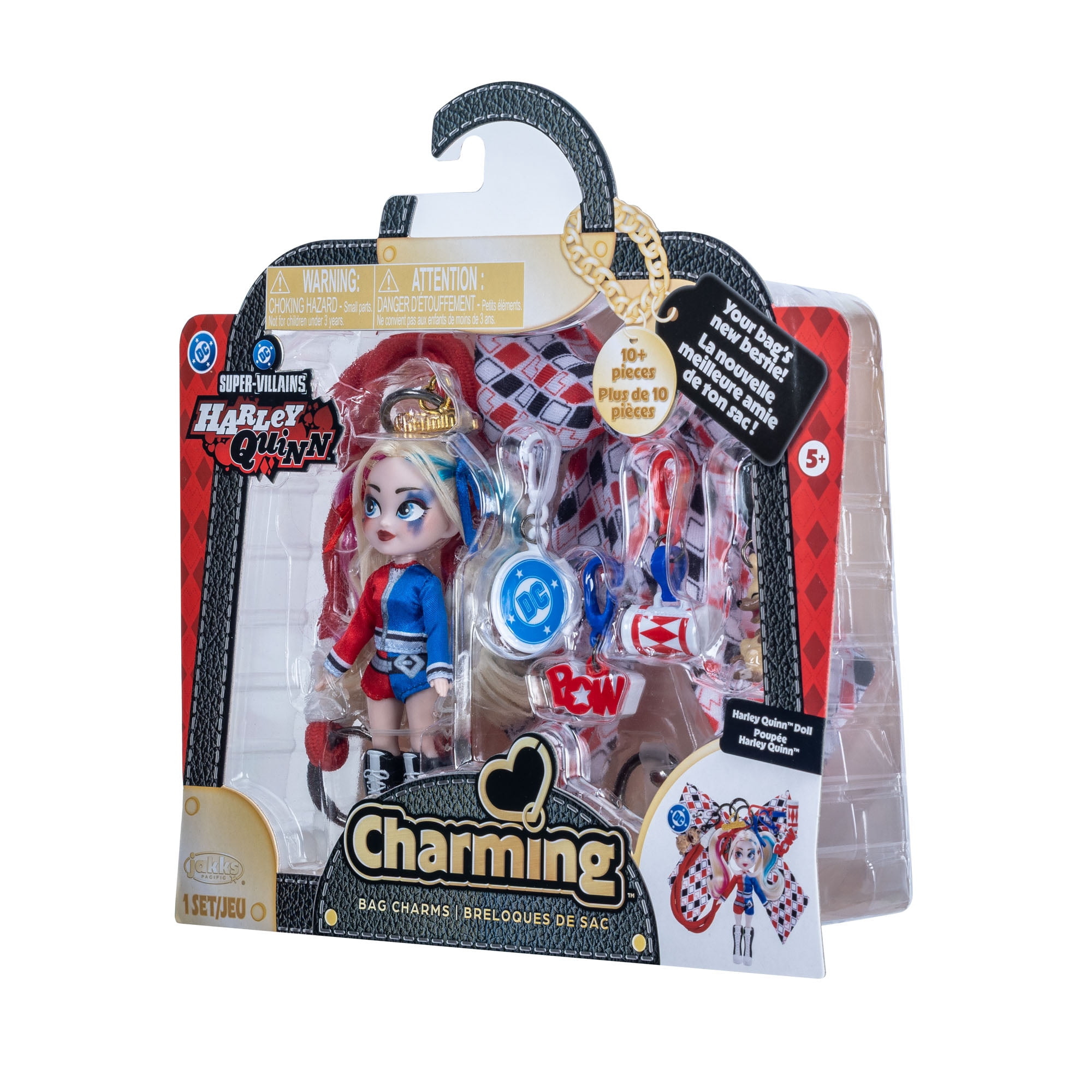 Charming DC Harley Quinn Doll Charm with Accessories