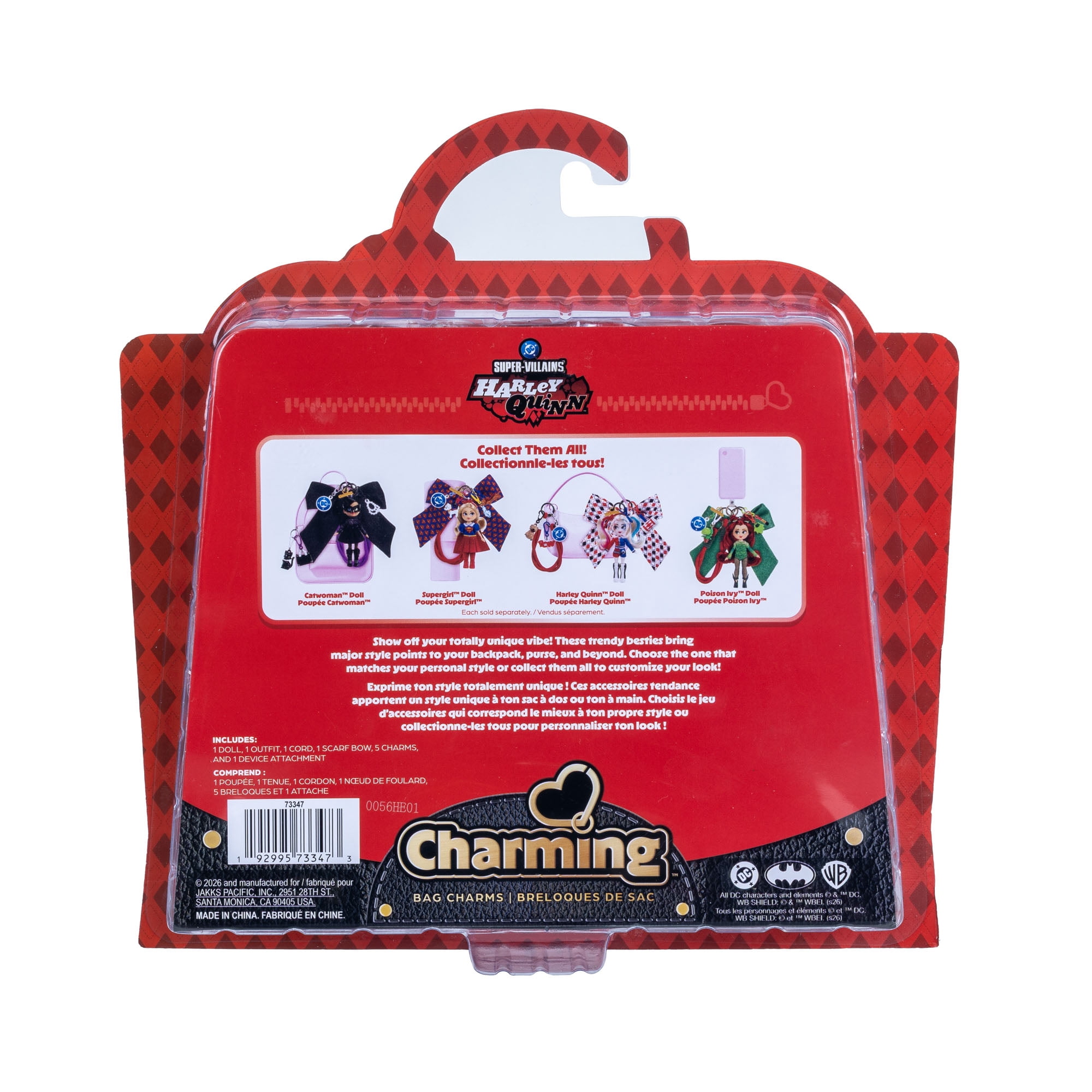 Charming DC Harley Quinn Doll Charm with Accessories