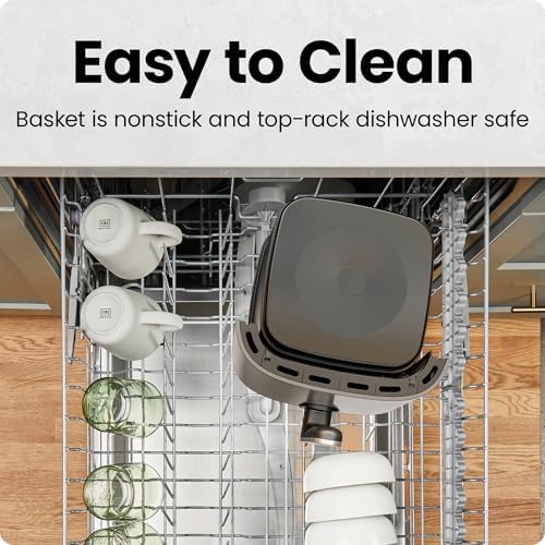 Chefman Air Fryer 8 Qt   TurboFry  4 in 1 with 450 F Hi Fry Option for Crispier Results   Bake  Dehydrate  Frozen   XL Nonstick Dishwasher Safe Basket   Stainless Steel