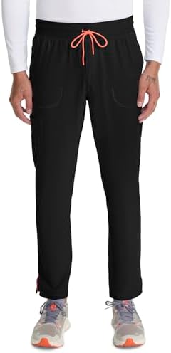 Cherokee Infinity Mens Drawstring Straight Leg Scrub Pants Mid Rise Zip Fly, 6 Pockets, Rib-Knit Waistband – IN200A