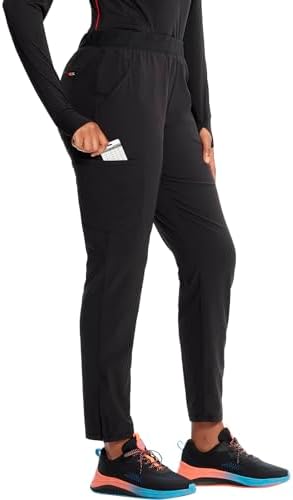 TALLA S - Cherokee Infinity Womens Pull On Cargo Scrub Pants  Mid Rise  5 Zip Pockets  Drawstring Waist with Tapered Leg   IN120A