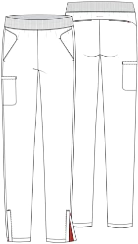 TALLA S - Cherokee Infinity Womens Pull On Cargo Scrub Pants  Mid Rise  5 Zip Pockets  Drawstring Waist with Tapered Leg   IN120A