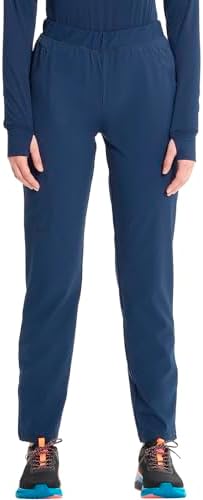 TALLA S - Cherokee Infinity Womens Pull On Cargo Scrub Pants  Mid Rise  5 Zip Pockets  Drawstring Waist with Tapered Leg   IN120A
