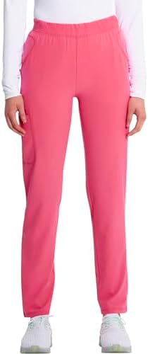 TALLA S - Cherokee Infinity Womens Pull On Cargo Scrub Pants  Mid Rise  5 Zip Pockets  Drawstring Waist with Tapered Leg   IN120A