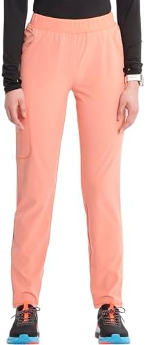 TALLA S - Cherokee Infinity Womens Pull On Cargo Scrub Pants  Mid Rise  5 Zip Pockets  Drawstring Waist with Tapered Leg   IN120A