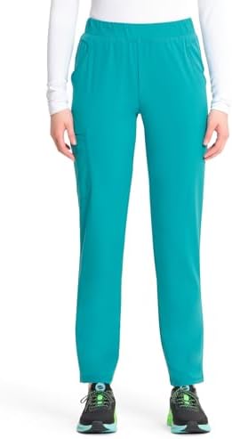 TALLA S - Cherokee Infinity Womens Pull On Cargo Scrub Pants  Mid Rise  5 Zip Pockets  Drawstring Waist with Tapered Leg   IN120A