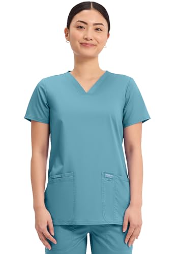 Cherokee Medical Womens Scrub Top V Neck Modern Classic Fit with 3 Pockets  Ultra Soft and 2 Way Stretch Fabric   WW620
