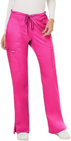 Talla S - Cherokee Scrub Pants for Women Mid Rise Flare Yoga Scrubs Pant 2 Way Stretch Drawstring Medical Bottoms 5 Pockets WW120