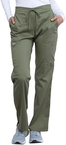 Talla S - Cherokee Scrub Pants for Women Mid Rise Flare Yoga Scrubs Pant 2 Way Stretch Drawstring Medical Bottoms 5 Pockets WW120