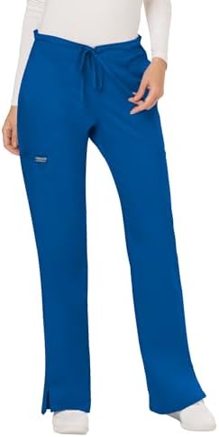 Talla S - Cherokee Scrub Pants for Women Mid Rise Flare Yoga Scrubs Pant 2 Way Stretch Drawstring Medical Bottoms 5 Pockets WW120
