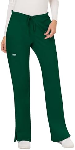 Talla S - Cherokee Scrub Pants for Women Mid Rise Flare Yoga Scrubs Pant 2 Way Stretch Drawstring Medical Bottoms 5 Pockets WW120