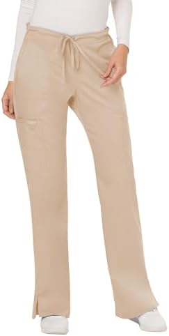 Talla S - Cherokee Scrub Pants for Women Mid Rise Flare Yoga Scrubs Pant 2 Way Stretch Drawstring Medical Bottoms 5 Pockets WW120