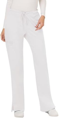 Talla S - Cherokee Scrub Pants for Women Mid Rise Flare Yoga Scrubs Pant 2 Way Stretch Drawstring Medical Bottoms 5 Pockets WW120