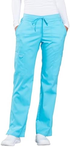 Talla S - Cherokee Scrub Pants for Women Mid Rise Flare Yoga Scrubs Pant 2 Way Stretch Drawstring Medical Bottoms 5 Pockets WW120