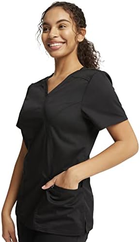 TALLA S - Cherokee Scrub Set For Women  Modern Classic Fit Mock Wrap Top WW610 With Mid Rise  Straight Leg Pant WW110