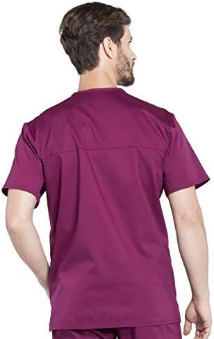 Cherokee Scrub top for Men V Neck with 3 Pockets  Knit Details  Soft  Durable  Breathable  2 Way Stretch Fabric   WW670