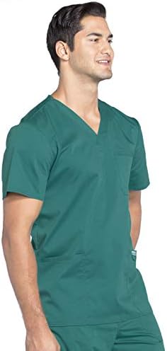 Cherokee Scrub top for Men V Neck with 3 Pockets  Knit Details  Soft  Durable  Breathable  2 Way Stretch Fabric   WW670