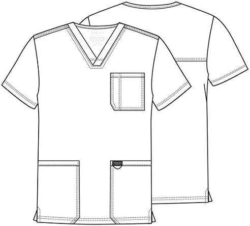 Cherokee Scrub top for Men V Neck with 3 Pockets  Knit Details  Soft  Durable  Breathable  2 Way Stretch Fabric   WW670