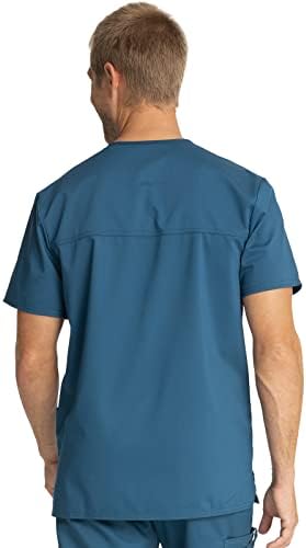 Cherokee Scrub top for Men V Neck with 3 Pockets  Knit Details  Soft  Durable  Breathable  2 Way Stretch Fabric   WW670