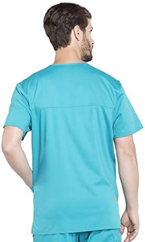 Cherokee Scrub top for Men V Neck with 3 Pockets  Knit Details  Soft  Durable  Breathable  2 Way Stretch Fabric   WW670