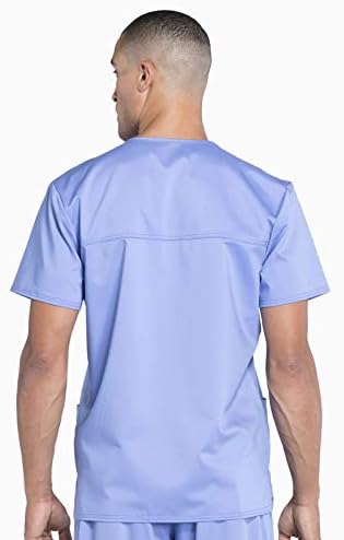 Cherokee Scrub top for Men V Neck with 3 Pockets  Knit Details  Soft  Durable  Breathable  2 Way Stretch Fabric   WW670