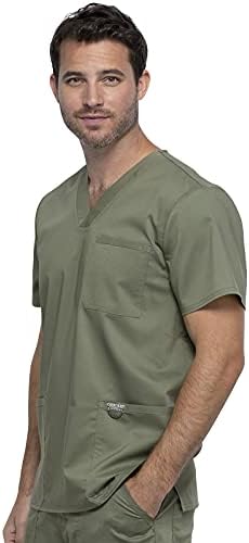 Cherokee Scrub top for Men V Neck with 3 Pockets  Knit Details  Soft  Durable  Breathable  2 Way Stretch Fabric   WW670