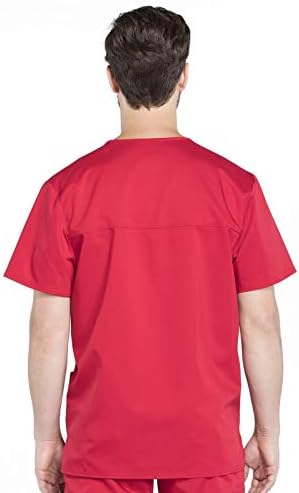 Cherokee Scrub top for Men V Neck with 3 Pockets  Knit Details  Soft  Durable  Breathable  2 Way Stretch Fabric   WW670