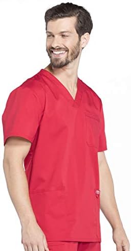 Cherokee Scrub top for Men V Neck with 3 Pockets  Knit Details  Soft  Durable  Breathable  2 Way Stretch Fabric   WW670