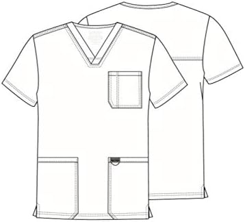 Cherokee Scrub top for Men V Neck with 3 Pockets  Knit Details  Soft  Durable  Breathable  2 Way Stretch Fabric   WW670