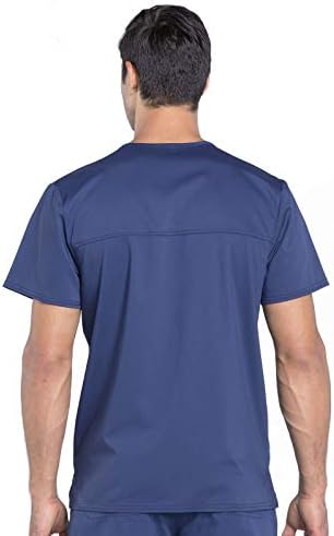 Cherokee Scrub top for Men V Neck with 3 Pockets  Knit Details  Soft  Durable  Breathable  2 Way Stretch Fabric   WW670