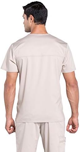 Cherokee Scrub top for Men V Neck with 3 Pockets  Knit Details  Soft  Durable  Breathable  2 Way Stretch Fabric   WW670