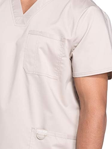 Cherokee Scrub top for Men V Neck with 3 Pockets  Knit Details  Soft  Durable  Breathable  2 Way Stretch Fabric   WW670