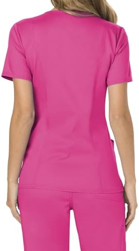 Cherokee Scrubs Top for Women Mock Wrap with 3 Pockets  Soft  2 Way Stretch & Durable Fabric   WW610