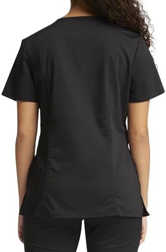 Cherokee Scrubs Top for Women Mock Wrap with 3 Pockets  Soft  2 Way Stretch & Durable Fabric   WW610