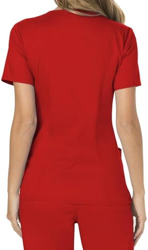 Cherokee Scrubs Top for Women Mock Wrap with 3 Pockets  Soft  2 Way Stretch & Durable Fabric   WW610