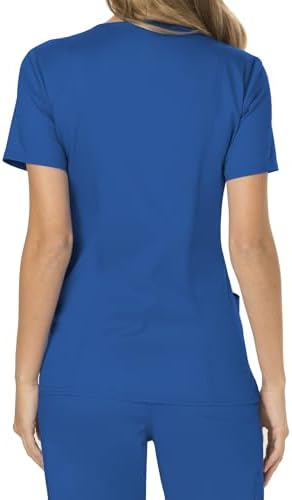 Cherokee Scrubs Top for Women Mock Wrap with 3 Pockets  Soft  2 Way Stretch & Durable Fabric   WW610