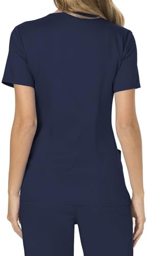 Cherokee Scrubs Top for Women Mock Wrap with 3 Pockets  Soft  2 Way Stretch & Durable Fabric   WW610