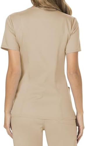 Cherokee Scrubs Top for Women Mock Wrap with 3 Pockets  Soft  2 Way Stretch & Durable Fabric   WW610