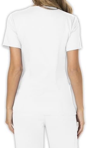 Cherokee Scrubs Top for Women Mock Wrap with 3 Pockets  Soft  2 Way Stretch & Durable Fabric   WW610