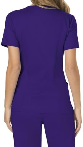 Cherokee Scrubs Top for Women Mock Wrap with 3 Pockets  Soft  2 Way Stretch & Durable Fabric   WW610